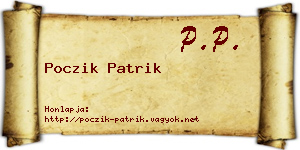 Poczik Patrik névjegykártya